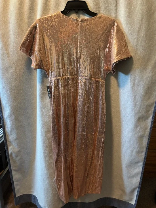 Sequin Midi Dress - Rose Gold - Picture 2 of 3